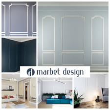 MARBET DESIGN 2 metri di decorazione da parete, bacchette e segmenti di cornice
