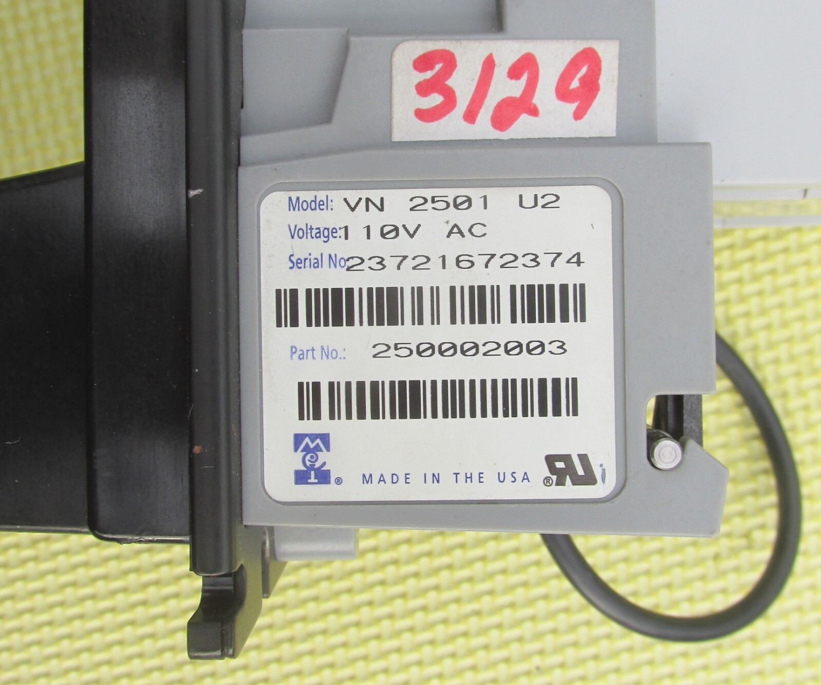 MEI MARS VN2501 U2 110 VAC Dollar Bill Acceptor Validator / For Parts