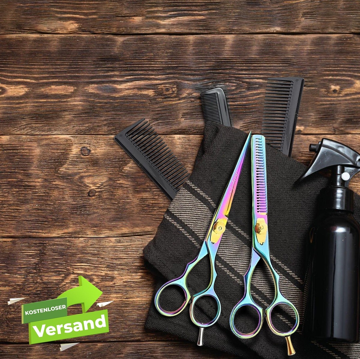 Haryali Friseurscheren-Set Profi – 15,2 Cm Haarschere Mit Effilierschere, Kamm & Zubehör
