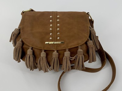 brown fringe crossbody bolsa