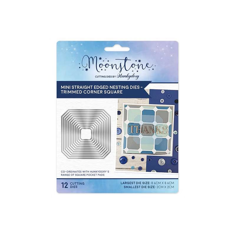 Hunkydory Moonstone  Mini Straight Edged Nesting Trimmed Corner Square MSTONE982