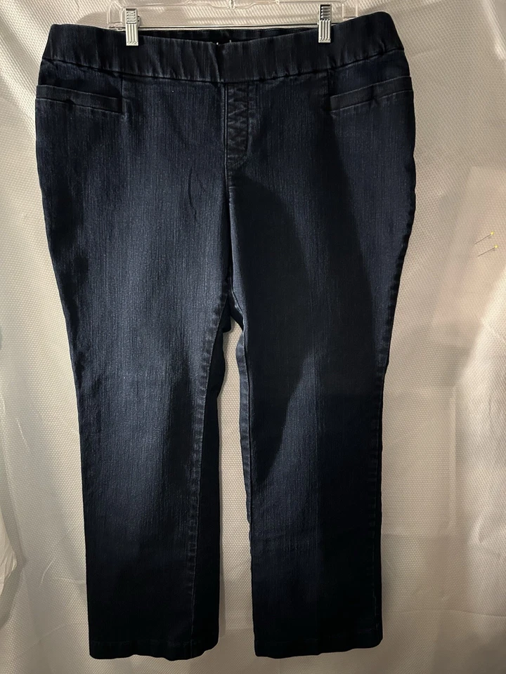 Pantalones de mezclilla para mujer Vanilla Star de tiro súper alto con curvas elásticos lavado oscuro talla 2X Foto 4 de 4