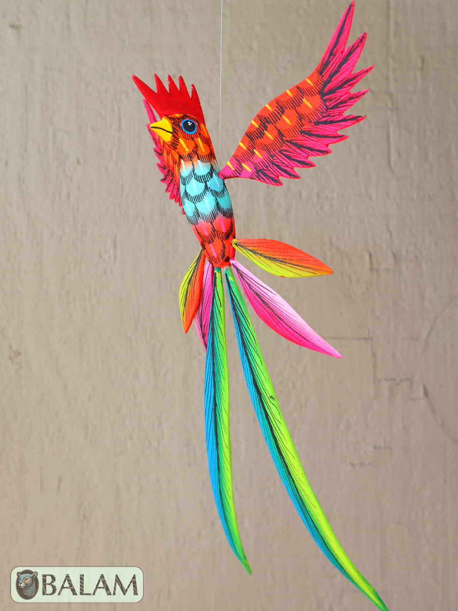 Quetzal bird alebrije, bird alebrije, alebrije oaxacan wood