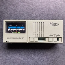 Vintage Matrix SR-1000 Quartz Guitar Tuner Built In Mic 1/4" Input 9V Rare Blue