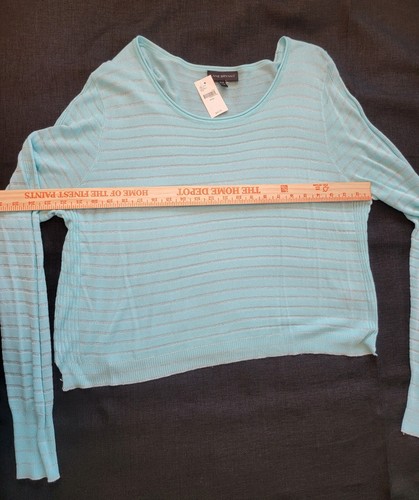 Lane Bryant NWT Size 18/20 Light Blue with Silver Striping Knit - Picture 8 of 9