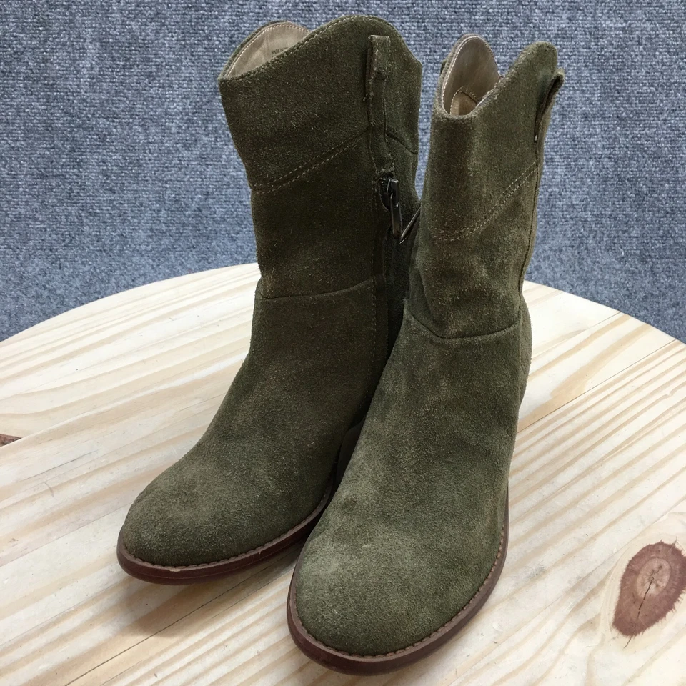 Botas Adrienne Vittadini Femininas 6.5 Fonzie Western Cowboy Verde Puxador Meio da Panturrilha - Imagem 4 de 4