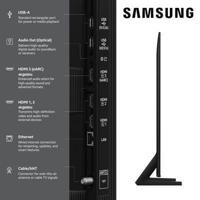 Samsung 43 Inch QLED Q8F 4K UHD Smart TV with Q4 AI Processor, 100% Color
