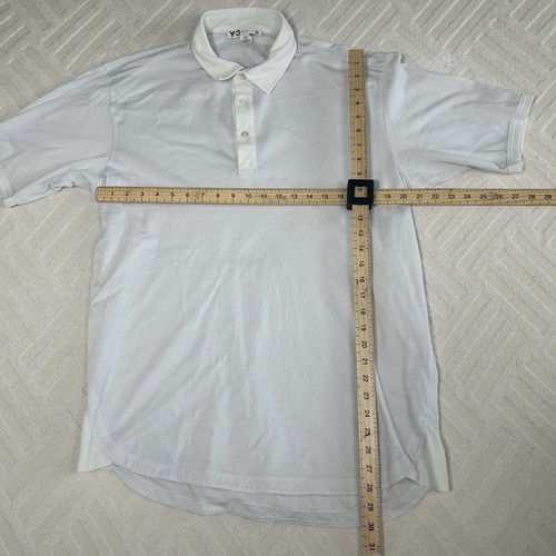 Adidas Y-3 Yohji Yamamoto Polo Shirt Mens XXL White Short Sleeve Collar Japan - Picture 6 of 8