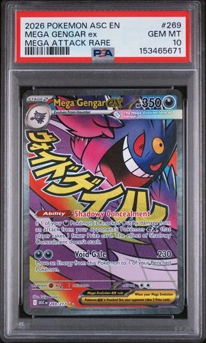 2026 Pokémon Ascended Heroes En Mega Gengar Ex Mega Attack Rare PSA 10