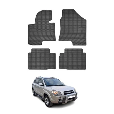 Tapis de Sol pour Hyundai ix35 2009-2015 Caoutchouc Noir - Photo 1/4