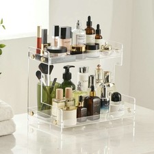 2 Tier Bathroom Counter Organizer, Clear Standing Counter Organizer