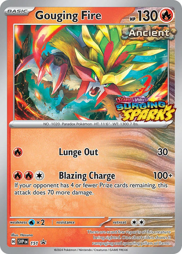 Pokemon Gouging Fire Scarlet & Violet: Black Star Promos 151 Holofoil LP Promo