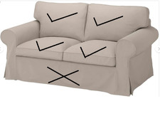 Ricambi di IKEA UPPLAND Loveseat 2 posti SOLO COPRILETTO Totebo beige chiaro 404.853.97