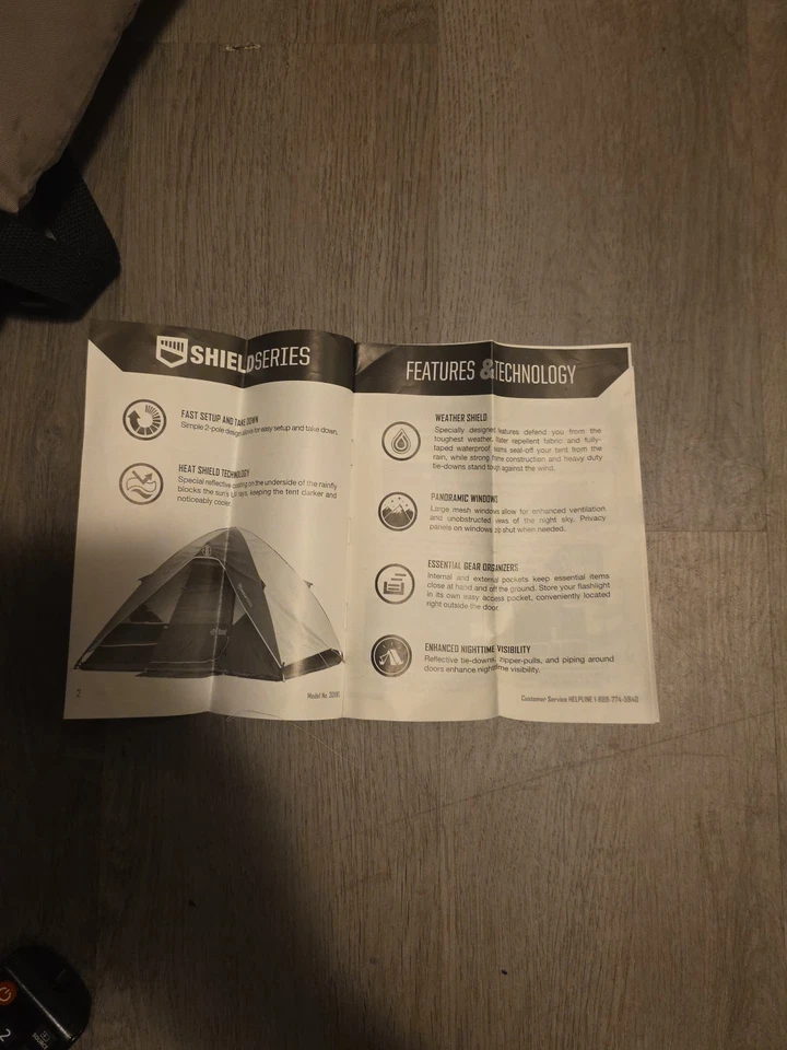 Camping Tent - 4-Person Easy Pop Up Tent with 2 Doors - UPF50+ Waterproof 8x7x54 - Image 3 of 3