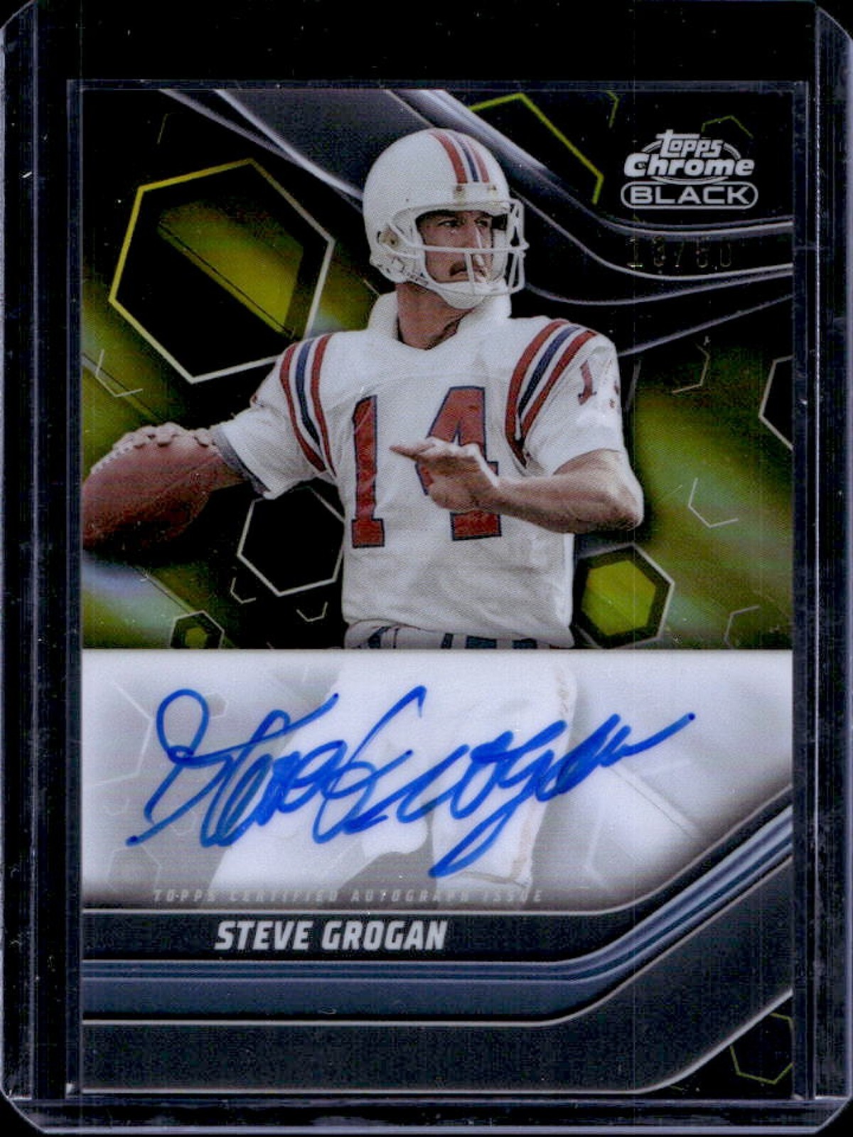 2023 Topps Composite Steve Grogan Chrome Black Auto Gold Refractor #13/50