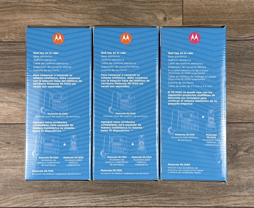 Motorola ML1000 Desk Phone Base Station + 2 Motorola ML1100 Desk Phones NEW - Image 4 of 4