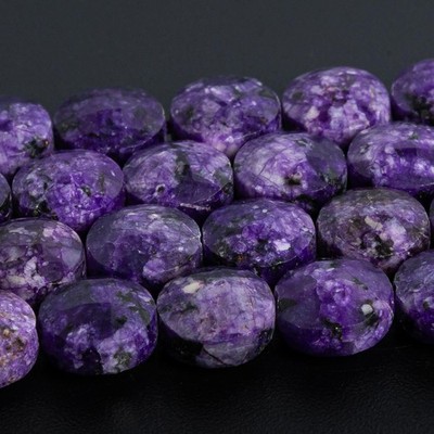 8MM Purple Charoite Faceted Coin Beads Grade AA Gemstone  Loose Beads