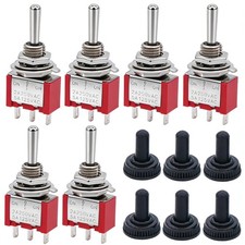 Twidec/6Pcs Mini Momentary Toggle Switch SPDT 3 Position 3 3Pin  ON -OFF- ON 