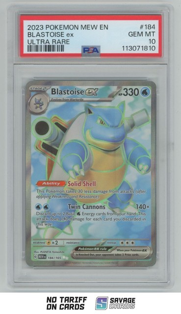 Blastoise ex #184 (Scarlet & Violet 151 (2023))