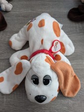 Brown And White Pound Puppy Plush Red Collar And Tag Collectable