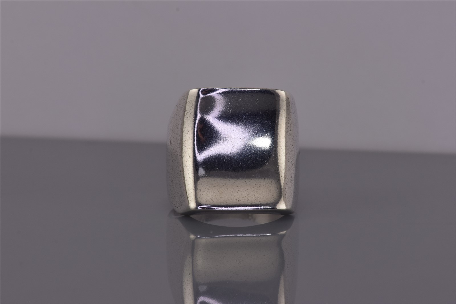 Sterling Silver 20mm Contoured Rectangular Solid … - image 7