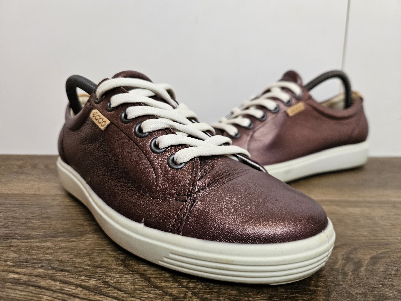ECCO Soft 7 Trainer Danish Design Soft Leather Bronzed Plum Sneaker UK 4 EU 37 image 3