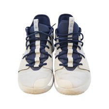 Aaron Boone Yankees Autographed 2019 Game Used Sneakers (Gray/Blue PG) - Size 11