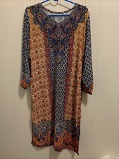 Indian /pakistani Women Shalwar Kameez Brand New Navy Blu Multicolor Design