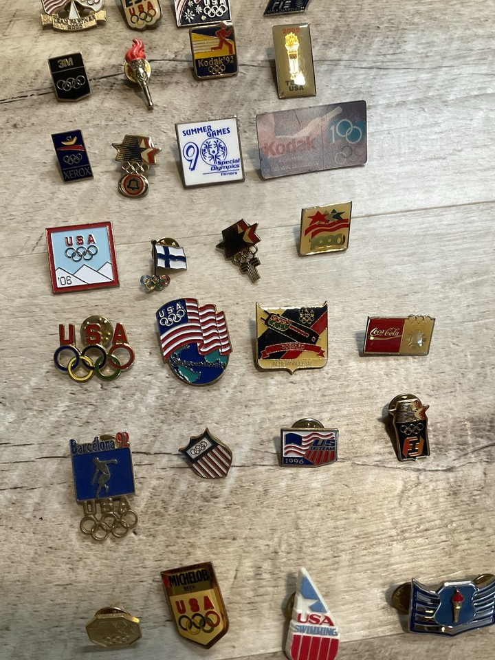Olympics Lot Of 30 Lapel Pins Enamel Brooch Hat Pinbacks | eBay