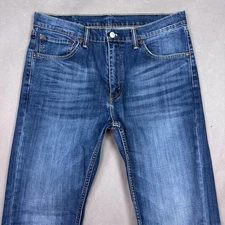 Levis Jeans Men 36x34 Blue 527 Bootcut Denim Pant Washed Out Faded Chore Work