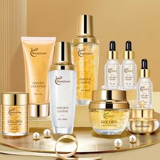 Collagen Skincare, set 9pcs Serum Cream, Moisturizer Hydrating Gift Box