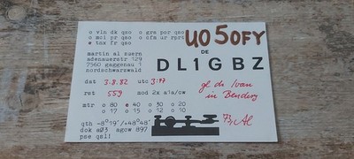 GERMAN AMATEUR RADIO STATION 7560 GAGGENAU 1 /BADEN WÜRTTEMBERG  1982