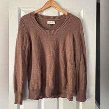 Sonoma Life Style Sweater Womens M Brown Taupe Pullover Crewneck Knit
