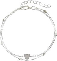 FußKette Damen Silber Verstellbar Doppelt Zierlich Wasserdicht Strand Schmuck