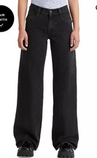 Levi  s Women  s 94 Baggy Wide Leg-size 30/10 Ladies-31 Length-Black Denim-New- 79