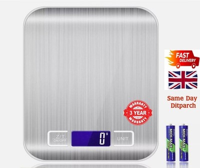 Digitale Küchenwaage Elektronische LCD-Waage Waage Lebensmittelgewicht Post + Batterie