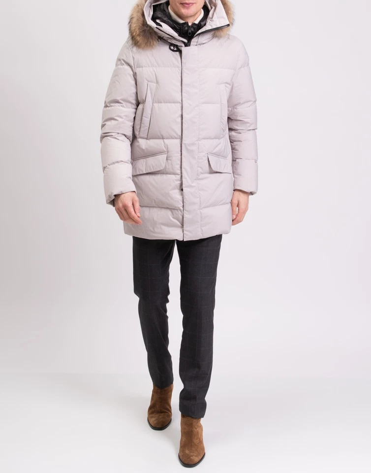 RRP€750 MONTECORE Down Quilted Jacket IT50 US40 L Detachable Raccoon Fur Trim - Image 2 of 4