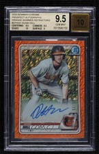 2020 Bowman Orange Shimmer Refractor 5/25 Adam Hall BGS 9.5 GEM MINT Auto 0g6s