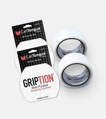2 Pack CatTongue Grips Clear Non-Slip Grip Tape 2  x 10ft Waterproof NEW