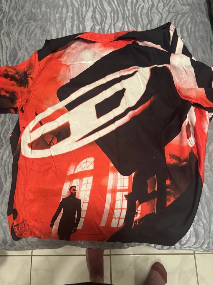 Mens NWT Diesel s/s button -down shirt Blk/red/wht XL - Image 4 of 4