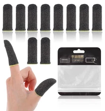 Gaming Thumb Sleeve, 5 Pairs Ultra-Thin 0.01" Gaming Finger Sleeves - Anti-Slip