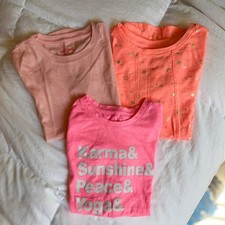 Cat and Jack Girls Bundle of 3 Short Sleeve Shirts Sz M 7/8 