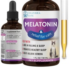 EDUZEBRA Cat Melatonin, Melatonin for Cats, Sedative 1 oz, Transparent