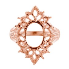 Semi Mount Causal Ring 8x12MM Oval Shape Faceted Cut 925 Sterling Silver