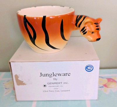 New Tiger Coffee Mug Jungle Ware By Genmert Inc Cup Planter Figurine Handle 