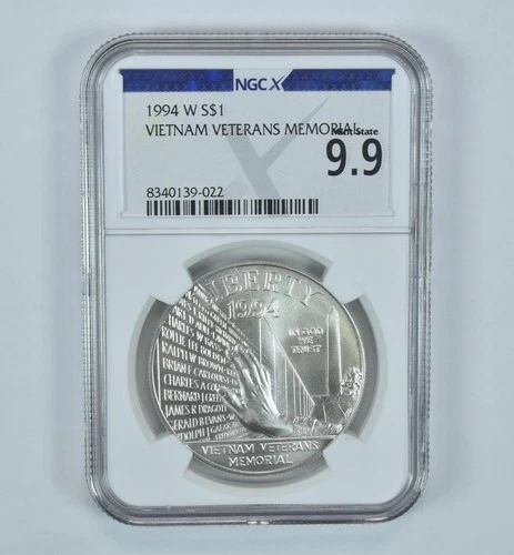 1994-W Vietnam Commemorative Silver Dollar Mint State 9.9 NGC X NGCX