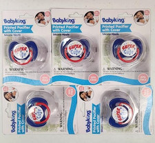 X5 NEW BABY KING BLUE SUPER CUTE PACIFIERS 0 MONTHS