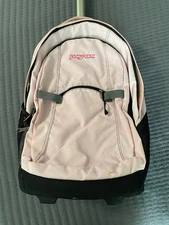 JanSport Rolling Backpack Large Pink Carryon Travel Luggage Laptop Bag