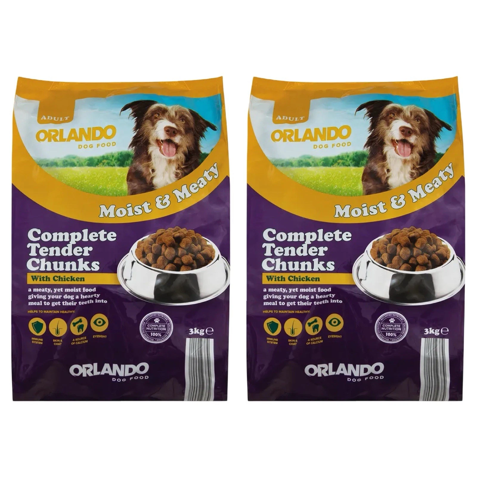 2 x Orlando Adult Dog Food Moist & Meaty Complete Tender Chunks With Chicken 3kg
Opens in a new wind