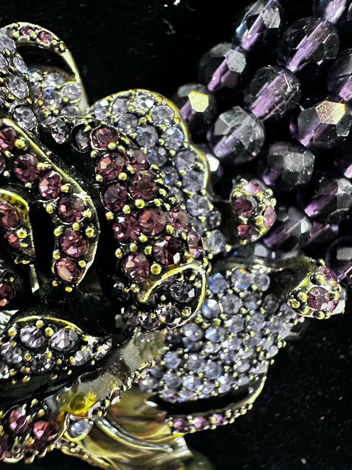 COLLAR HEIDI DAUS AMATISTA Y LAVANDA HSN CON CAJA Foto 3 de 4